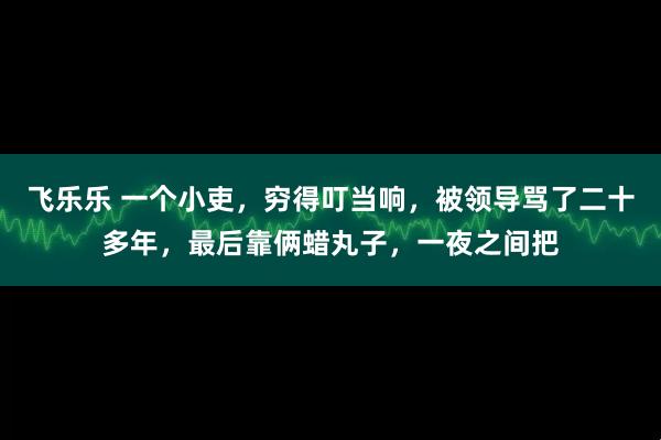 飞乐乐 一个小吏，穷得叮当响，被领导骂了二十多年，最后靠俩蜡丸子，一夜之间把