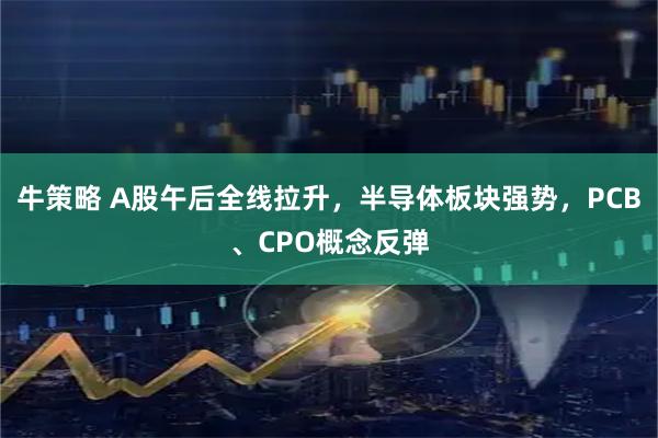 牛策略 A股午后全线拉升，半导体板块强势，PCB、CPO概念反弹