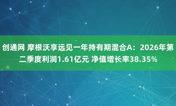 创通网 摩根沃享远见一年持有期混合A：2026年第二季度利润1.61亿元 净值增长率38.35%